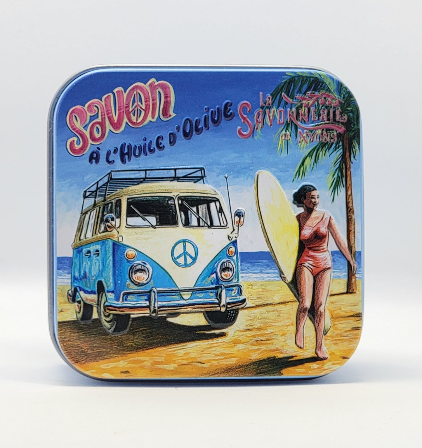 Verbena-Scented Soap in "Surfing Days" Tin Box 3.5 oz