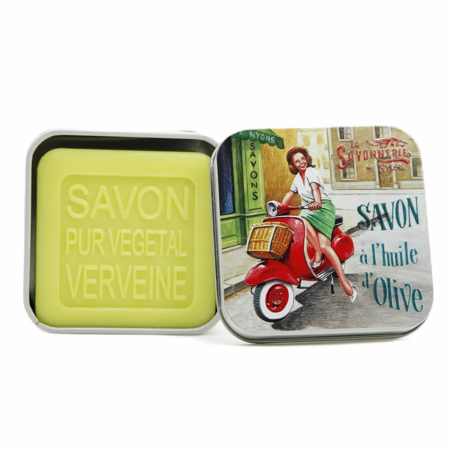 Verbena-Scented Soap in "Vespa" Tin Box 3.5 oz