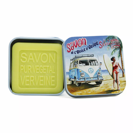 Verbena-Scented Soap in "Surfing Days" Tin Box 3.5 oz